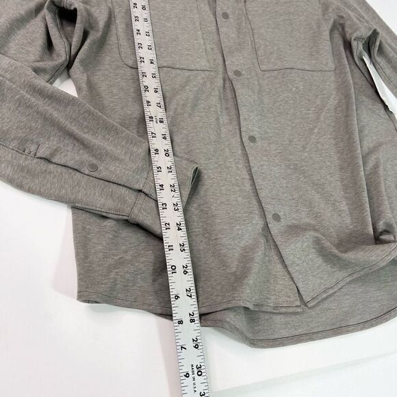 Lululemon Overshirt Mens Large Tan Heathered Rover Long Sleeve Soft Knit New - Picture 4 of 10